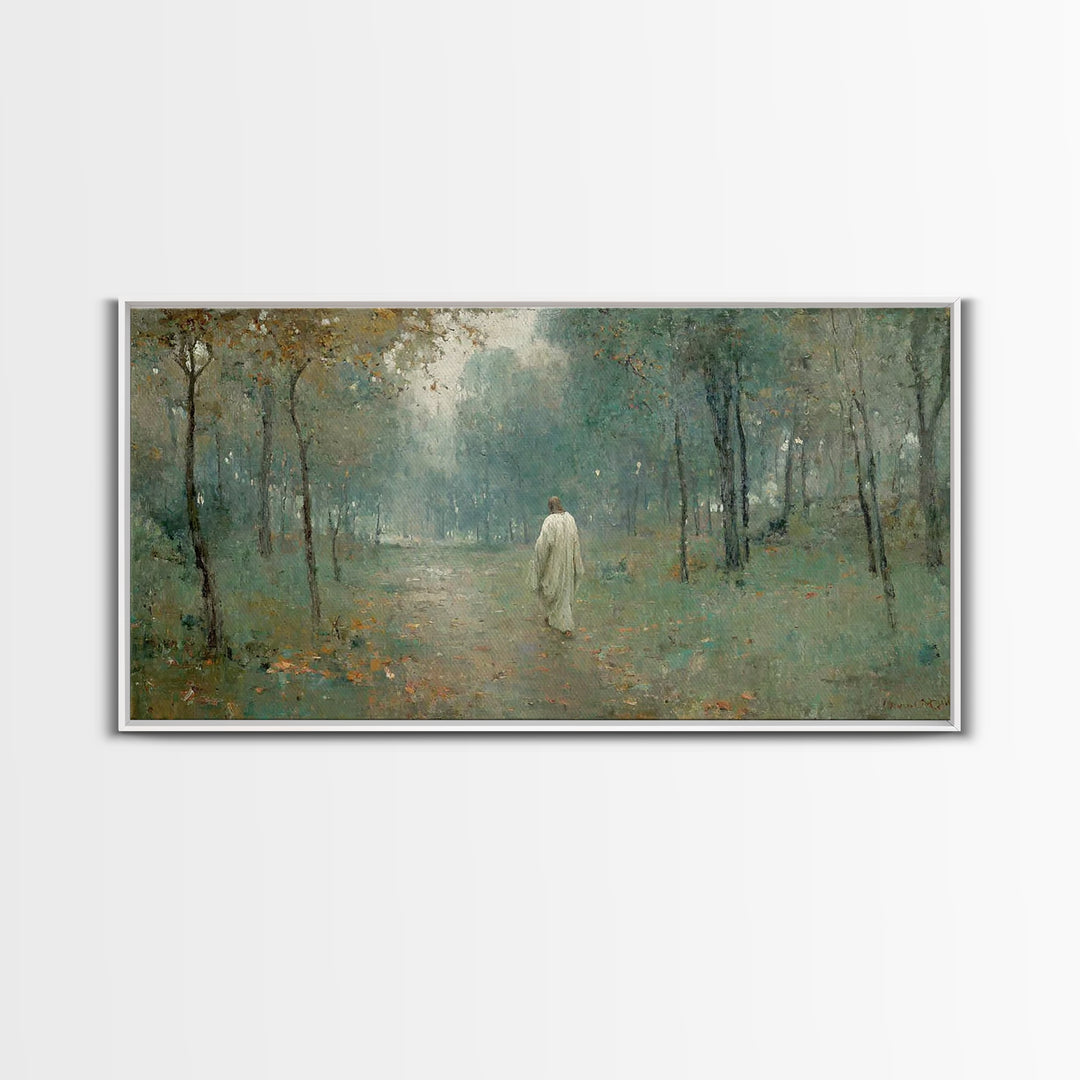 Heavenly Woodland – Framed Canvas Print – Christian Art Canvas – Christian Christmas Art – Jesus Painting – Christian Wall Art – Jesus Art
