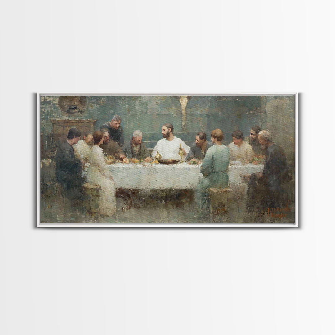 Holy Fellowship – Framed Canvas Print – Christian Art Canvas – Christian Art – Christian Wall Art – Jesus Painting – Christian gift ideas