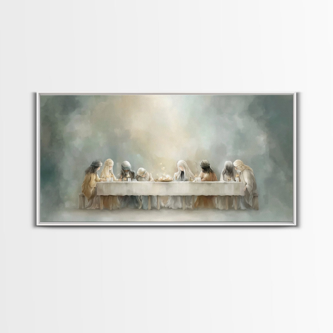 Heavenly Supper Glow – Framed Canvas Print – Christian Wall Art – Christian Art Canvas – Jesus Painting – Christian Art – subtle Christian