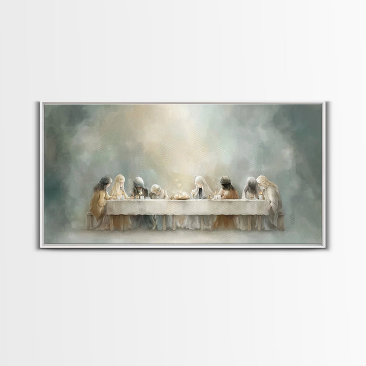 Heavenly Supper Glow – Framed Canvas Print – Christian Wall Art – Christian Art Canvas – Jesus Painting – Christian Art – subtle Christian