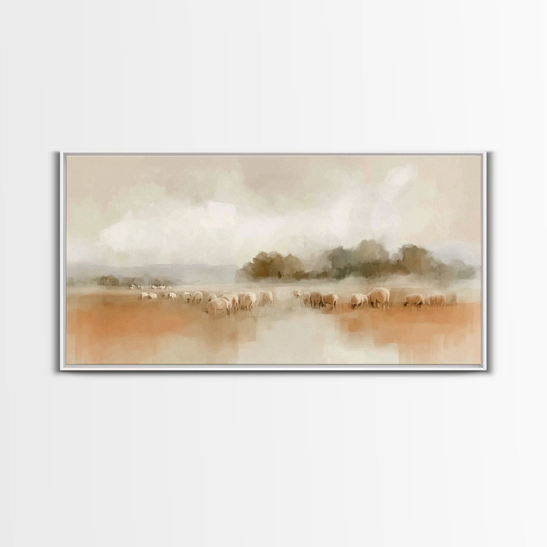Quiet Shepherd Fields – Framed Canvas Print – Christian Art Canvas – Christian Wall Art – Christmas Art – Jesus Painting – Christian Gift