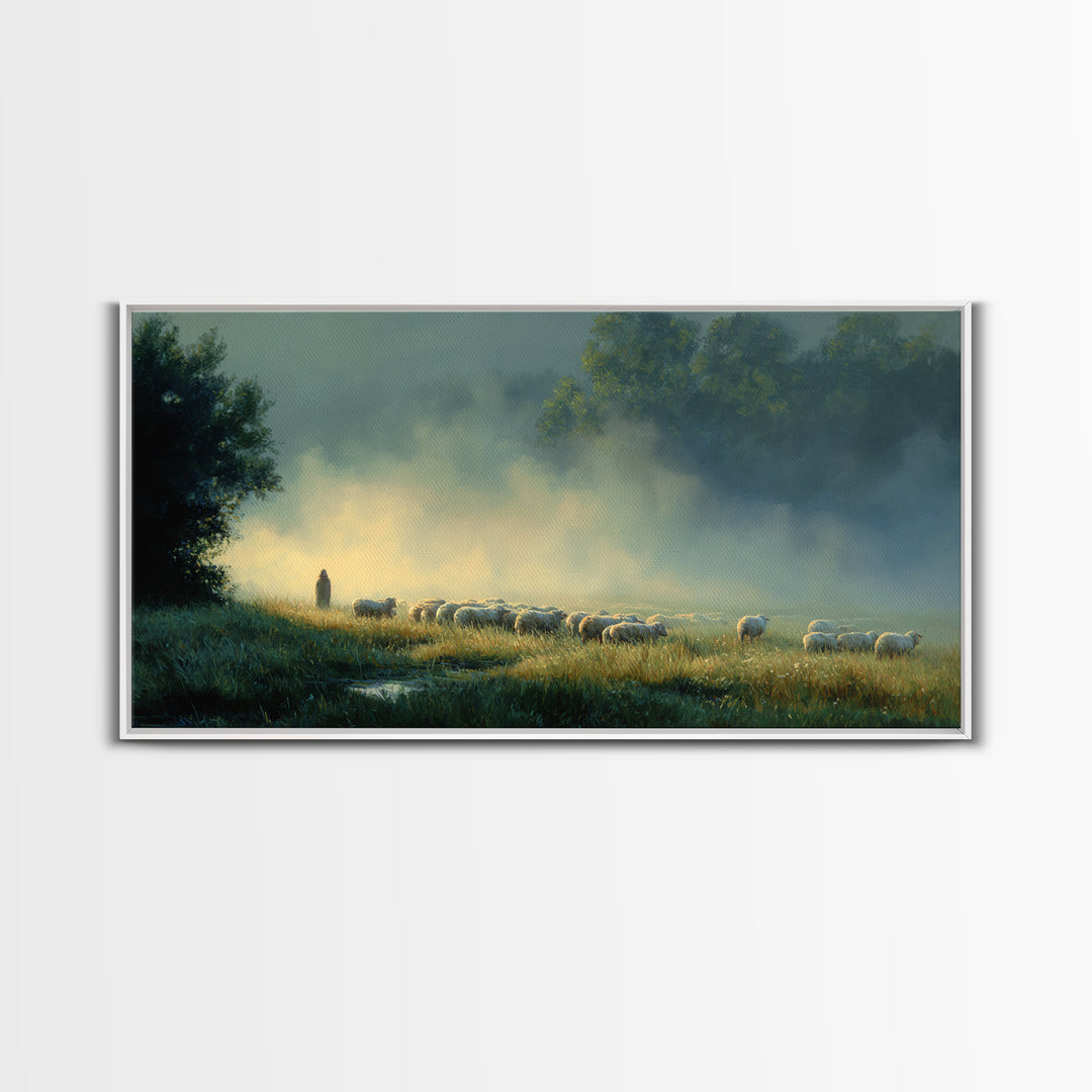 Valley Of Calm – Framed Canvas Print – Christian Art Canvas – Jesus Painting – Christian Wall Art – Christian Christmas Art – Christian Dec
