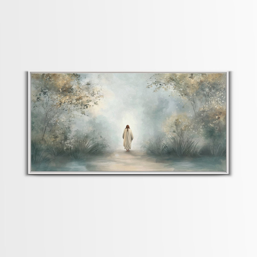 Forest Path Blessing | Framed Canvas Print | Christian Wall Art | Christian Art Canvas | Christmas Art | Jesus Painting | Christian Gift