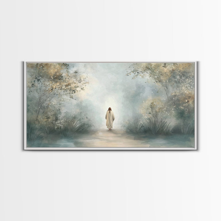 Forest Path Blessing | Framed Canvas Print | Christian Wall Art | Christian Art Canvas | Christmas Art | Jesus Painting | Christian Gift