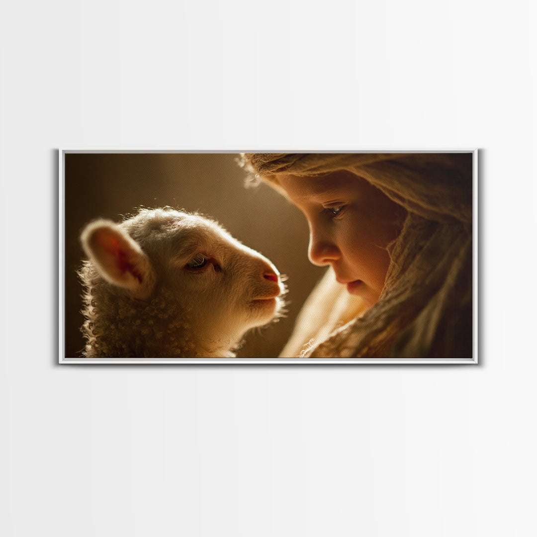 Tender Light – Framed Canvas Print – Christian Wall Art – Jesus Painting – Christian Art Canvas – Christian Gift – Christmas Art – Christia
