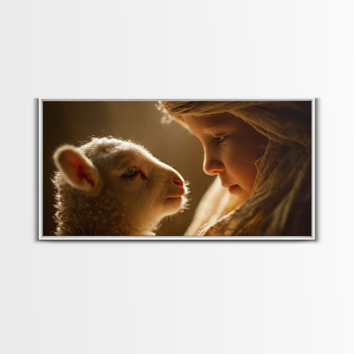 Tender Light – Framed Canvas Print – Christian Wall Art – Jesus Painting – Christian Art Canvas – Christian Gift – Christmas Art – Christia