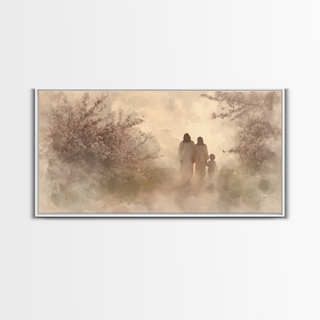 Walking In Light – Framed Canvas Print – Christian Wall Art – Christian Art Canvas – Jesus Painting – Christian Decorations – Christian Chr