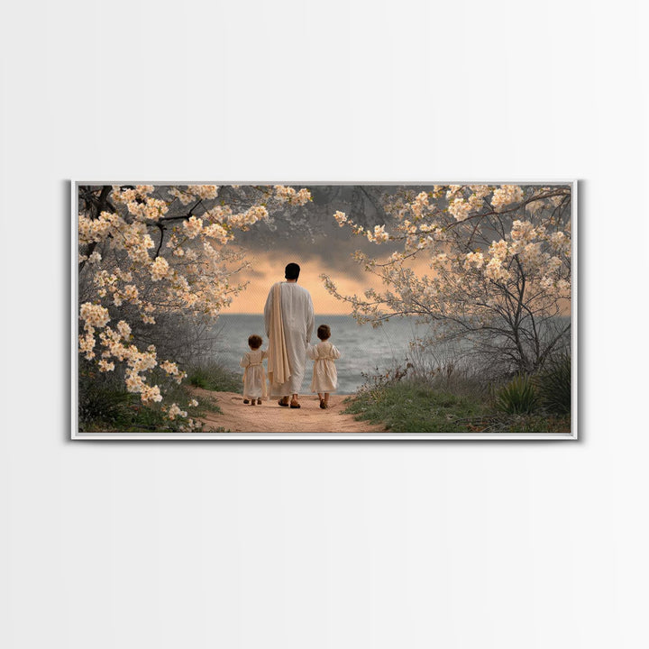Dawn Journey – Framed Canvas Print – Christian Wall Art – Christian Art Canvas – Jesus Painting – Christian Art Work – Large Christian Pain