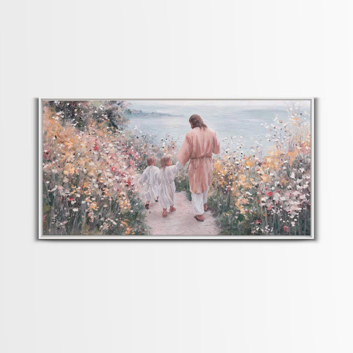 Meadow Grace – Framed Canvas Print – Christian Wall Art – Christian Art Canvas – Jesus Painting – Christian Gift Ideas – Minimalist Christi