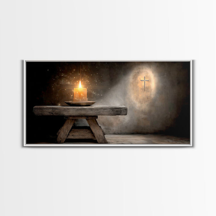 Sacred Ember – Framed Canvas Print – Christian Art Canvas – Christian Wall Art – Christmas Art – Christian Decoration – Christian Gift Idea