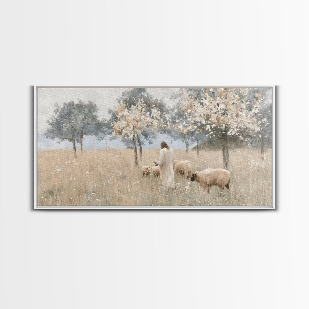 Fields Of Mercy – Framed Canvas Print – Christian Art Canvas – Christian Wall Art – Jesus Painting – Vintage Christian Art – Christian Chri