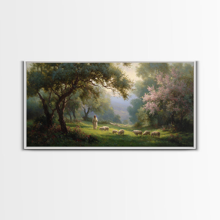 Garden Of Peace | Framed Canvas Print | Christian Wall Art | Christian Art Canvas | Jesus Painting | Modern Christian Art | Christian Chris