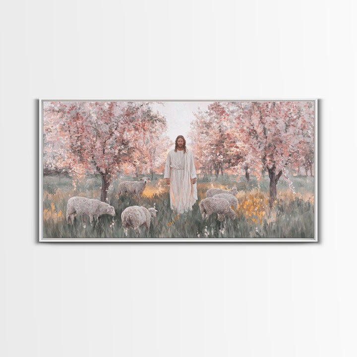 Blossoms Of Grace, Framed Canvas Print, Christian Art Canvas, Christian Wall Art, Jesus Painting, Christian Art, Christian Christmas Decor