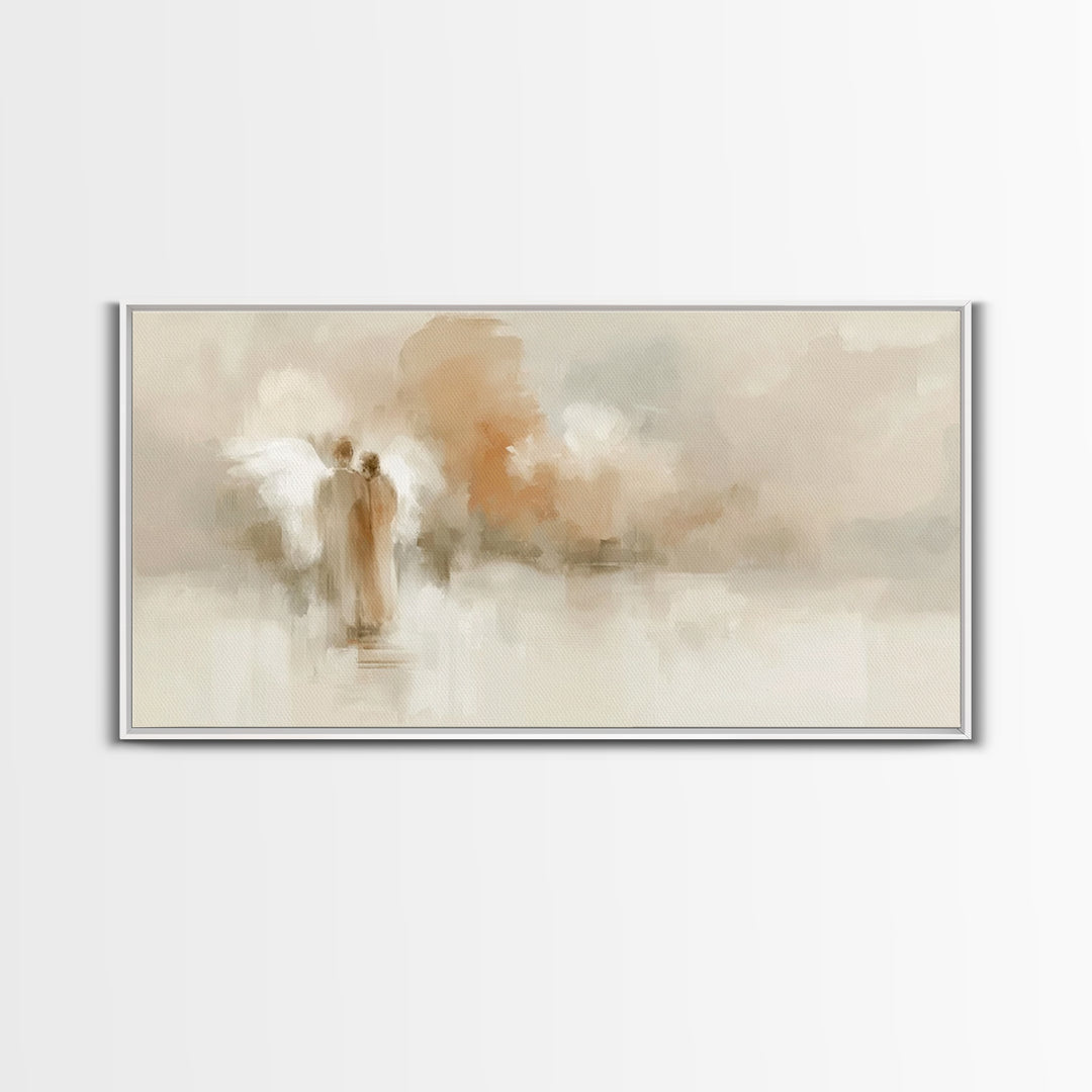Heavenly Whispers | Framed Canvas Print | Christian Art Canvas | Minimalist Christian Art | Abstract Christian Art | Christian Wall Art