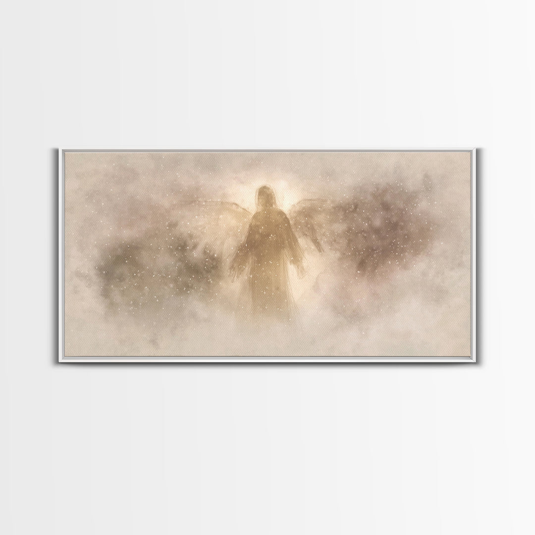 Celestial Stillness – Framed Canvas Print – Christian Art Canvas – Angel Art – Christian Wall Art – Subtle Christian Art – Christmas Art