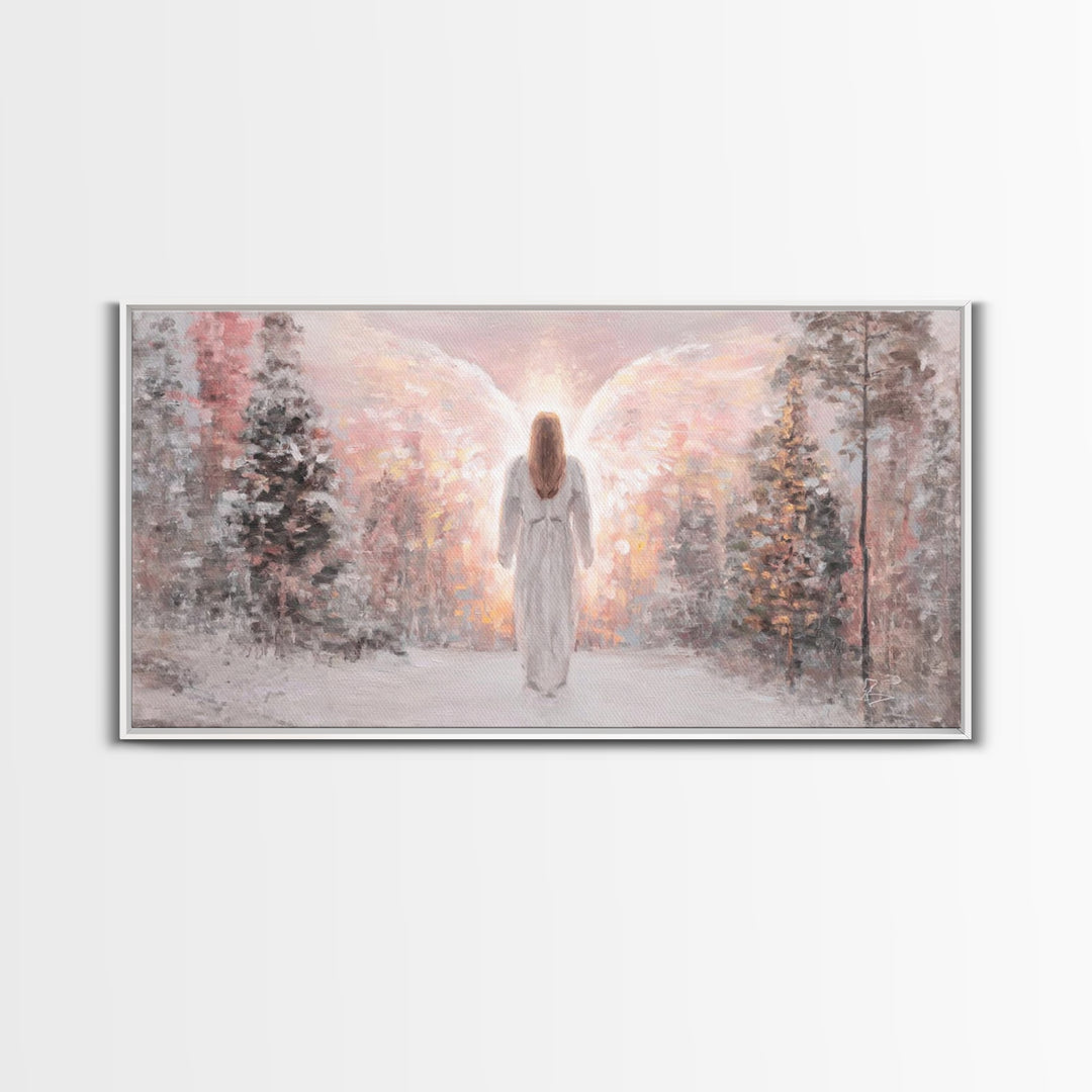 Radiant Messenger | Framed Canvas Print | Christian Wall Art | Angel Art | Christian Art Canvas | Christmas Art | Unique Christian Art