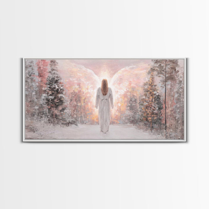Radiant Messenger | Framed Canvas Print | Christian Wall Art | Angel Art | Christian Art Canvas | Christmas Art | Unique Christian Art