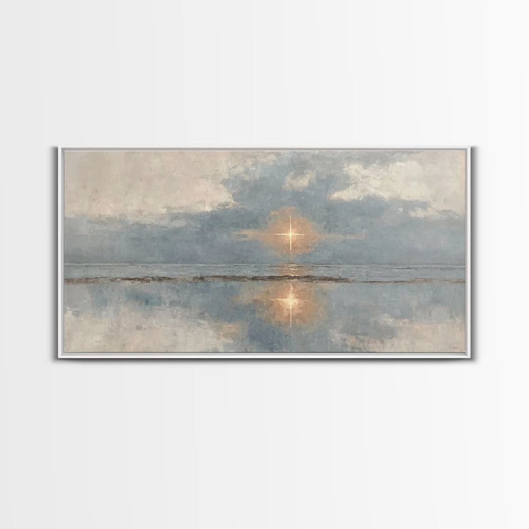 Guiding Star Glow, Framed Canvas Print, Christian Wall Art, Christian Art Canvas, Christmas Art, Subtle Christian Art, Christian Christmas