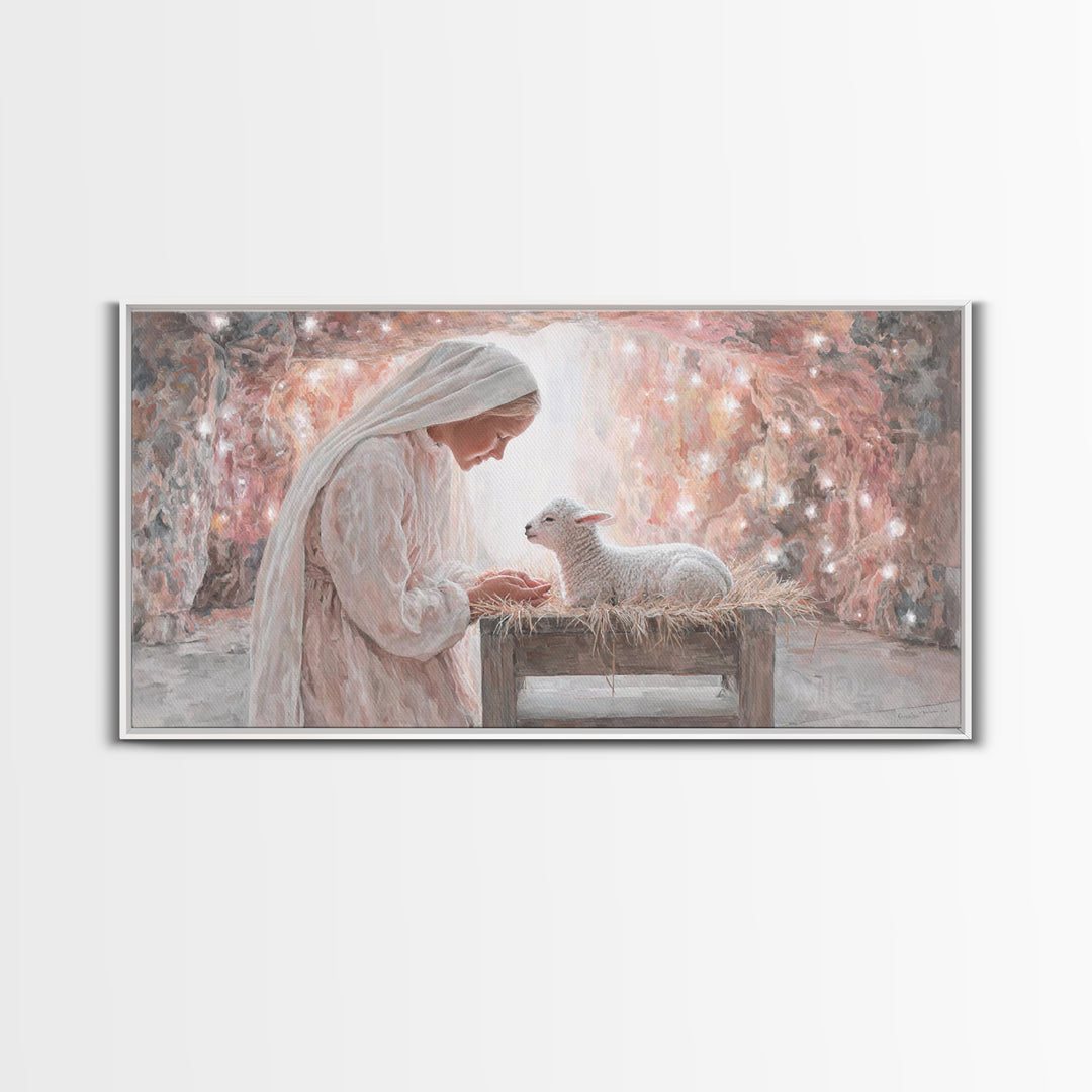 Heaven’s Quiet Gift – Framed Canvas Print – Christian Art Canvas – Christian Painting – Christian Wall Art – Christmas Art