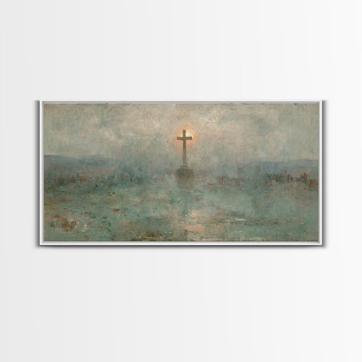 Eternal Morning Cross – Framed Canvas Print – Christian Art Canvas – Christian Wall Art – Christian Art – Christian Painting
