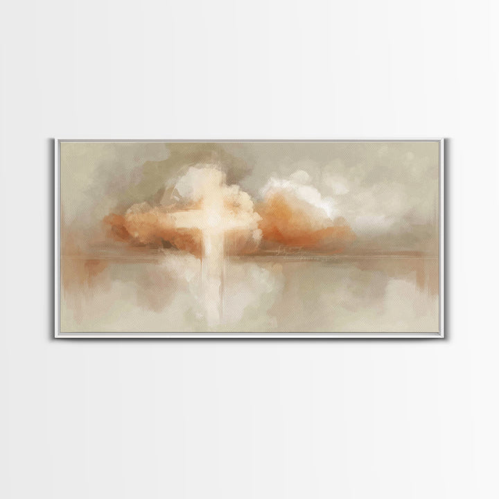 Radiant Cross Light – Framed Canvas Print – Christian Art – Christian Art Canvas – Abstract Christian Art – Christian Wall Art