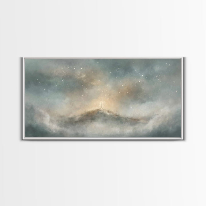 Stars Of Calvary – Framed Canvas Print – Christian Wall Art – Christian Art – Subtle Christian Art – Christian Art Canvas