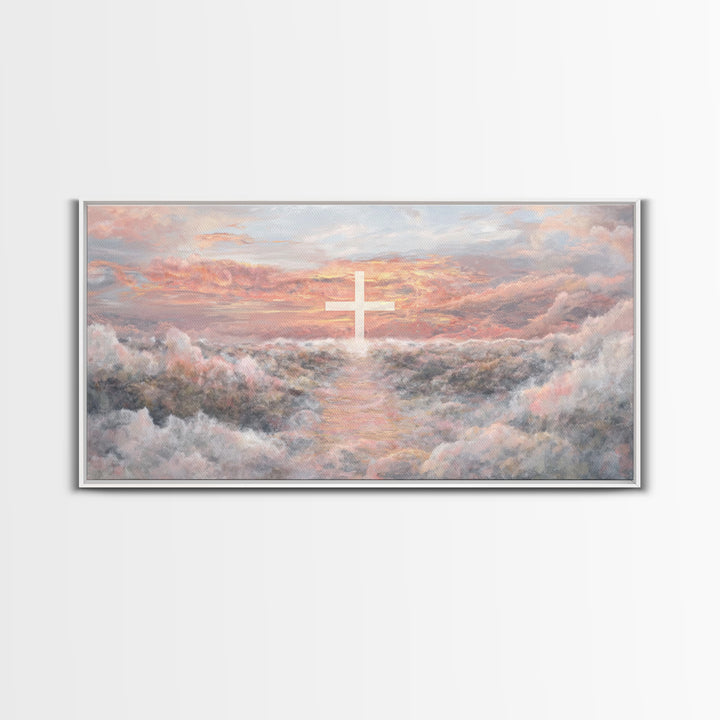 Heaven’s Dawn Path – Framed Canvas Print – Christian Art Canvas – Christian Wall Art – Large Christian Art – Christian Painting