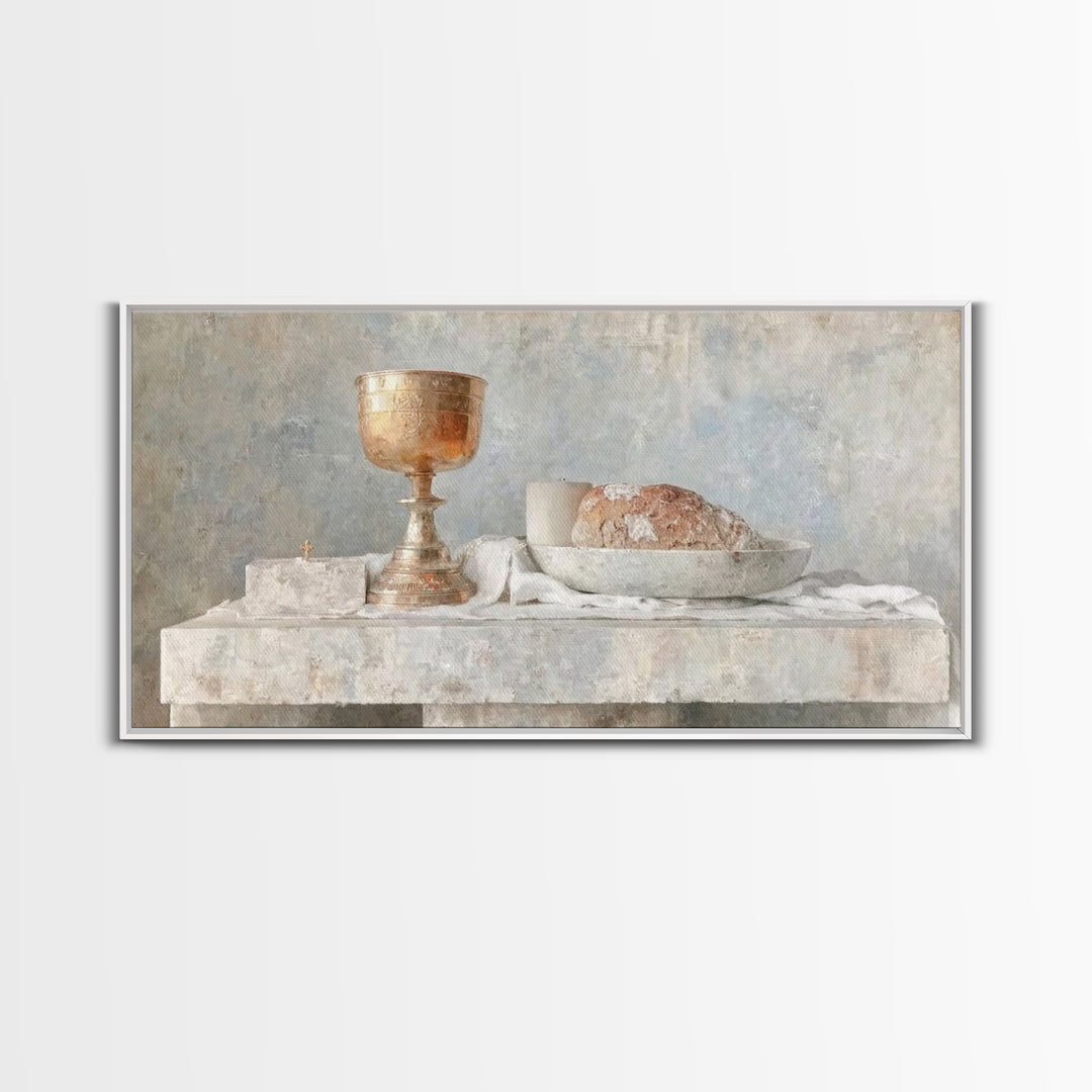Bread Of Grace – Framed Canvas Print – Christian Wall Art – Christian Art Canvas – Christian Art – Minimalist Christian Art