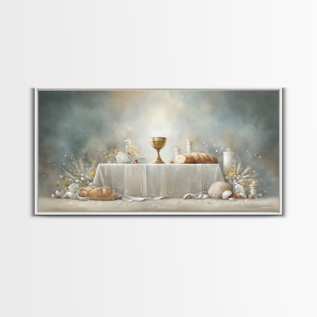 Eternal Feast Glow – Framed Canvas Print – Christian Wall Art – Christian Art – Christian Art Canvas – Christian Decor