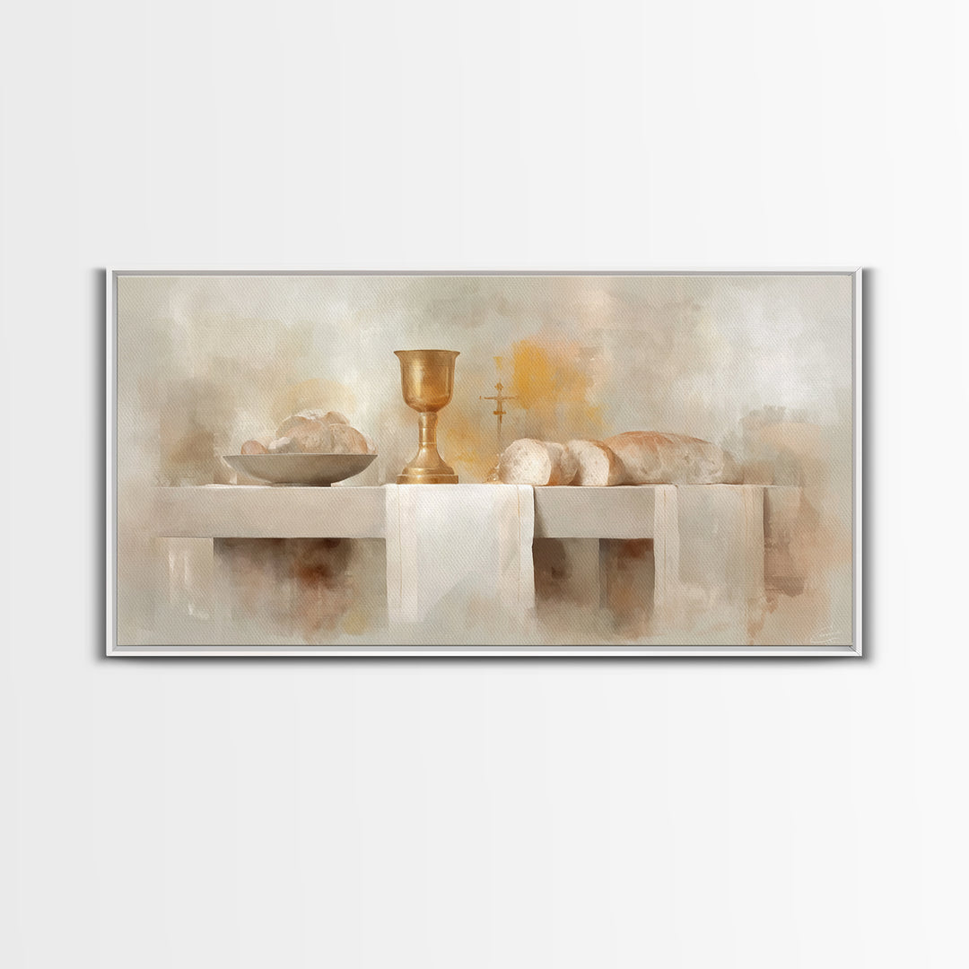 Blessed Table Offering – Framed Canvas Print – Christian Art Canvas – Christian Wall Art – Christian Art – Christian Painting