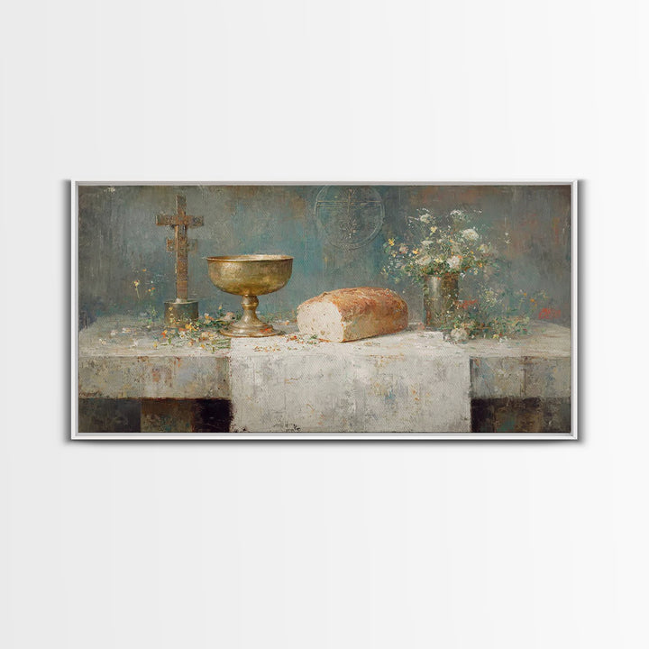 Chalice Of Grace - Framed Canvas Print - Christian Wall Art - Christian Art Canvas - Vintage Christian Art - Christian Painting - Christian