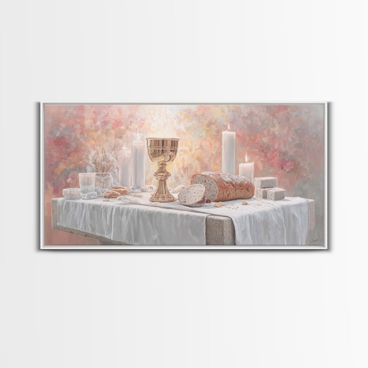 Bread Of Blessing - Framed Canvas Print - Christian Wall Art - Christian Art Canvas - Modern Christian Art - Christian Gift Ideas - Christi
