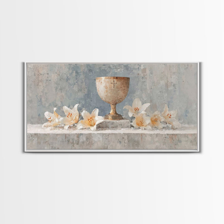 Lily Sanctuary - Framed Canvas Print - Christian Wall Art - Christian Art Canvas - Minimalist Christian Art - Subtle Christian Art - Christ