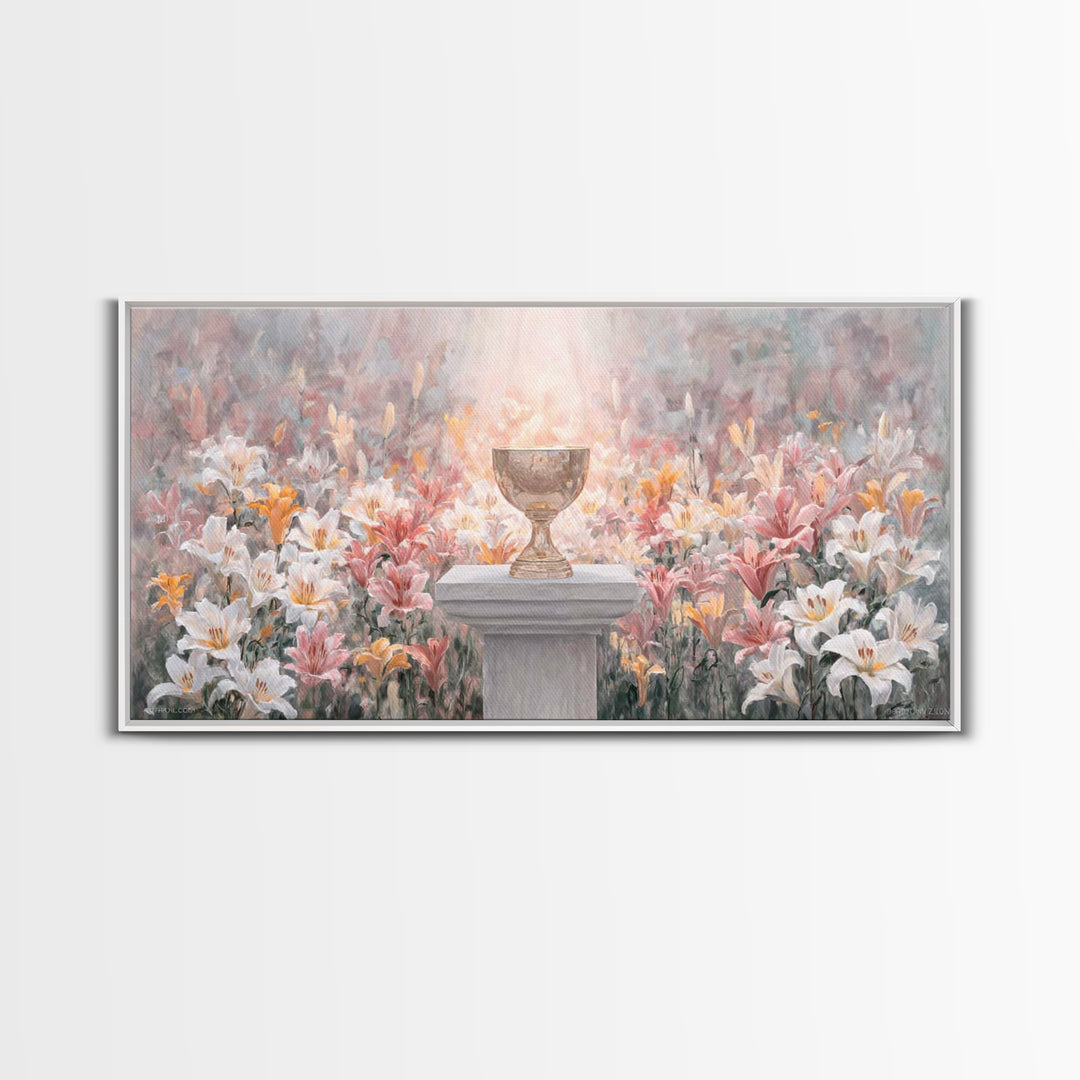 Chalice In Bloom - Framed Canvas Print - Christian Wall Art - Christian Art Canvas - Christian Christmas Art - Christian Gift - Modern Chri