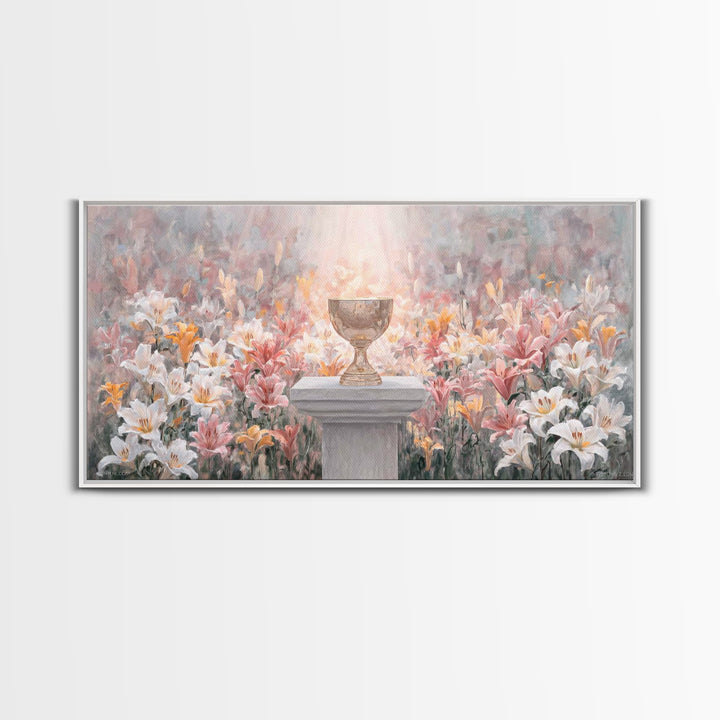 Chalice In Bloom - Framed Canvas Print - Christian Wall Art - Christian Art Canvas - Christian Christmas Art - Christian Gift - Modern Chri