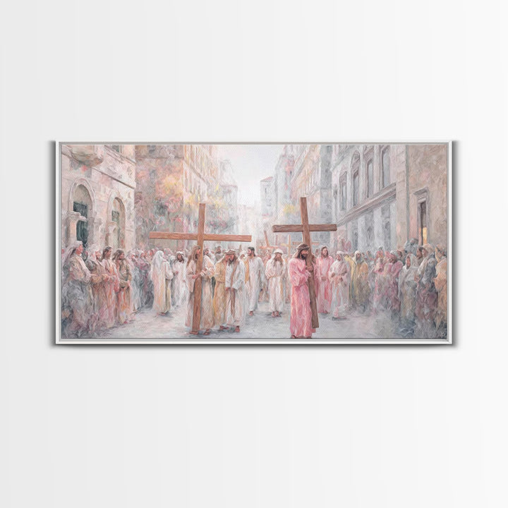 Procession Of Faith – Framed Canvas Print – Christian Wall Art – Christian Art Canvas – Christian Painting – Christian Art Print – Large Ch