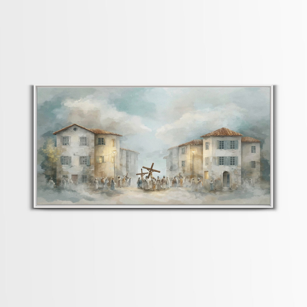 Crossroads Light – Framed Canvas Print – Christian Art Canvas – Christian Painting – Modern Christian Art – Christian Wall Art – Large Chri
