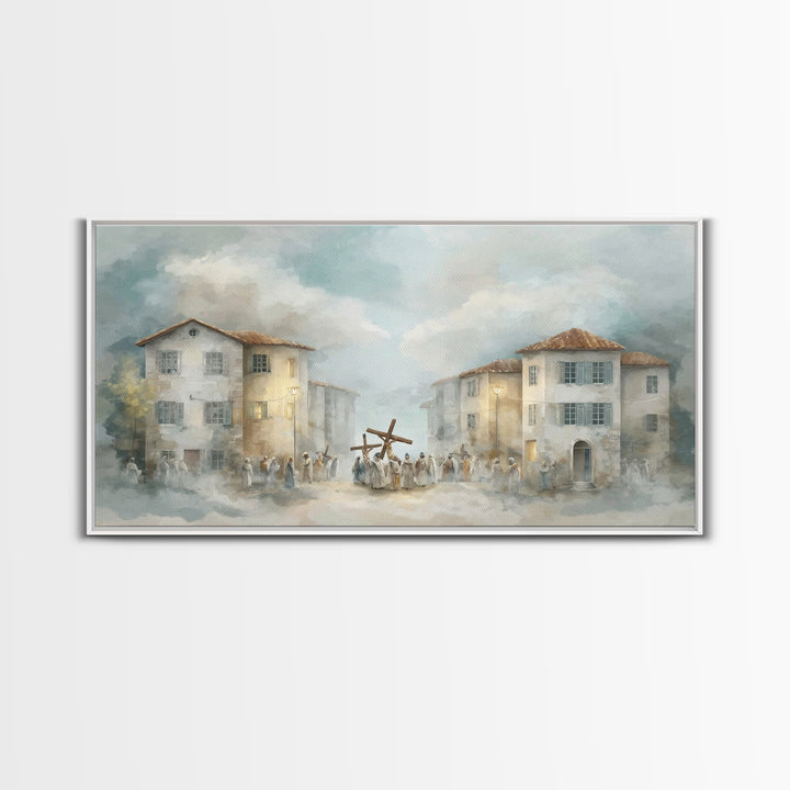 Crossroads Light – Framed Canvas Print – Christian Art Canvas – Christian Painting – Modern Christian Art – Christian Wall Art – Large Chri
