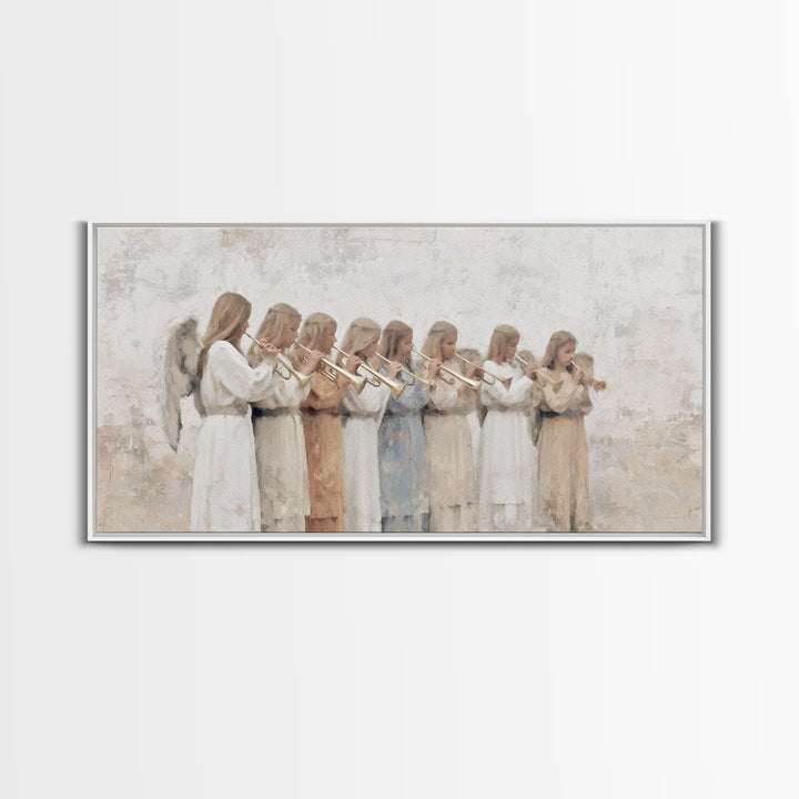 Heavenly Chorus – Framed Canvas Print – Christian Art Canvas – Christian Wall Art – Christian Paintings – Christmas Art Prints – Christian