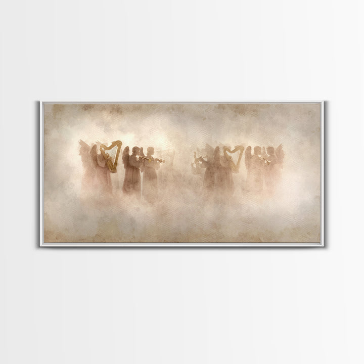 Celestial Harmony, Framed Canvas Print, Christian Art Canvas, Christian Wall Art, Moody Christian Art, Christmas Canvas Wall Art, Christian