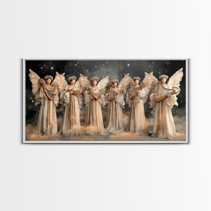 Radiant Messengers, Framed Canvas Print, Christian Art Canvas, Christian Wall Art, Large Christian Painting, Christian Christmas Decor, Chr