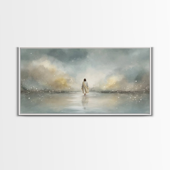 Heaven’s Calm, Framed Canvas Print, Christian Art Canvas, Jesus Painting, Subtle Christian Art, Christian Paintings, Christian Decor For Ho