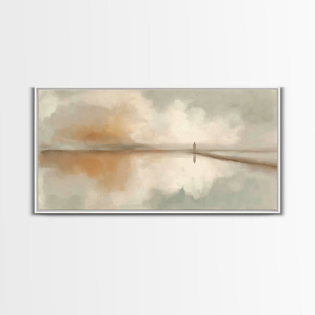 Silent Waters – Framed Canvas Print – Minimalist Christian Art – Christian Art Canvas – Christian Wall Art – Subtle Christian Paintings – J