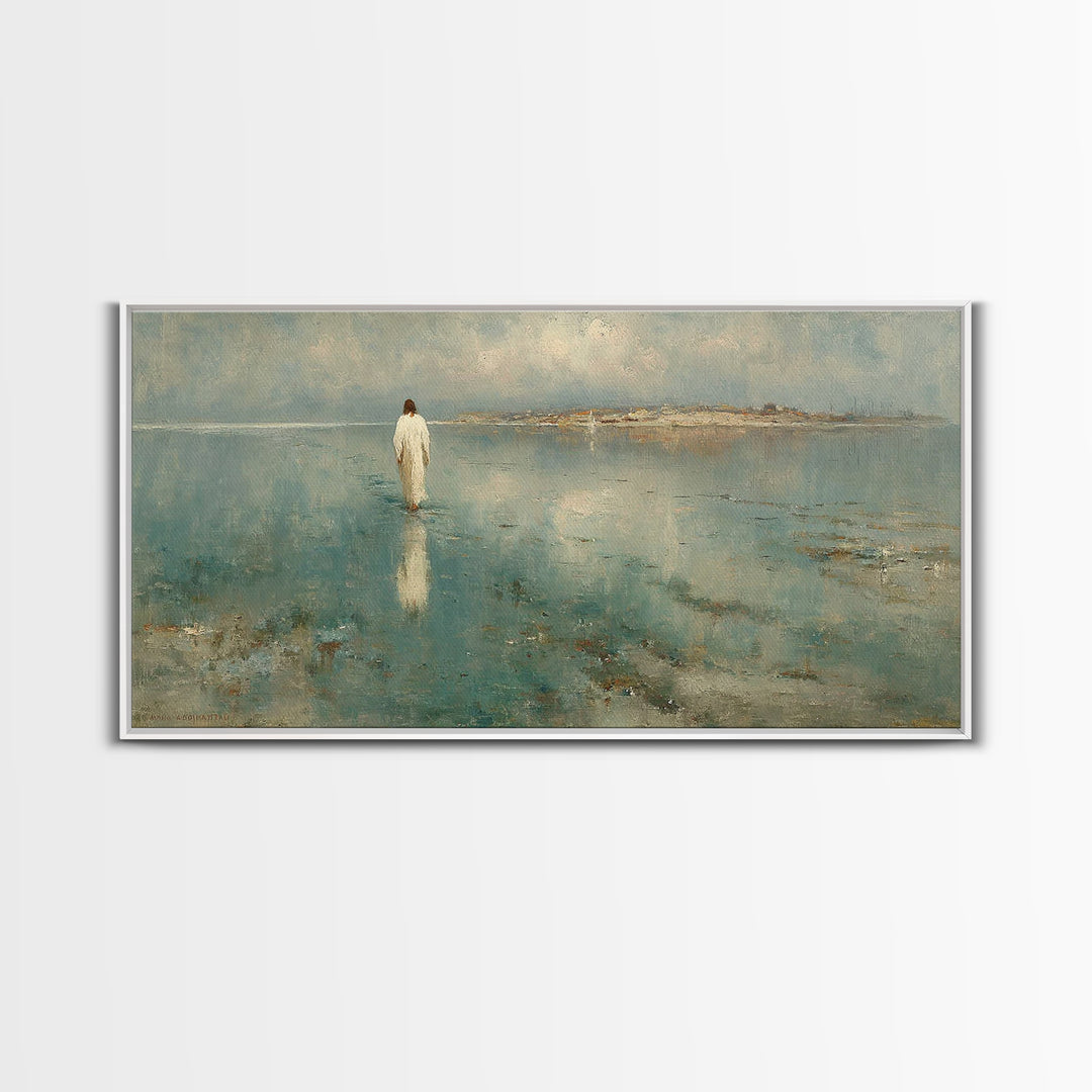 Light Of Hope, Framed Canvas Print, Christian Art Canvas, Jesus Painting, Vintage Christian Art, Christian Wall Art, Large Christian Painti