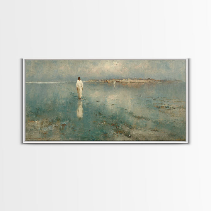 Light Of Hope, Framed Canvas Print, Christian Art Canvas, Jesus Painting, Vintage Christian Art, Christian Wall Art, Large Christian Painti