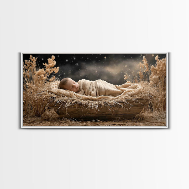 Holy Reflection, Framed Canvas Print, Christian Wall Art, Jesus Canvas Art, Moody Christian Art, Christian Art Work, Modern Christian Paint