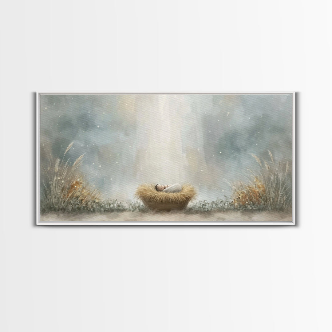 Blessed Winter Peace – Framed Canvas Print – Christian Art – Christmas Wall Art – Jesus Christmas Art – Christian Art Canvas – Christmas Ar