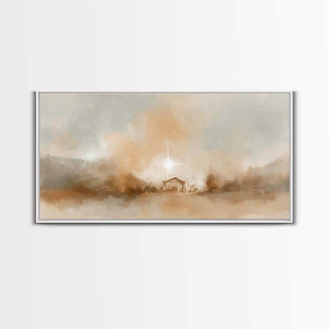 Star Of Peace - Framed Canvas Print - Christian Art Canvas - Christmas Wall Art - Jesus Christmas Art - Christian Decor