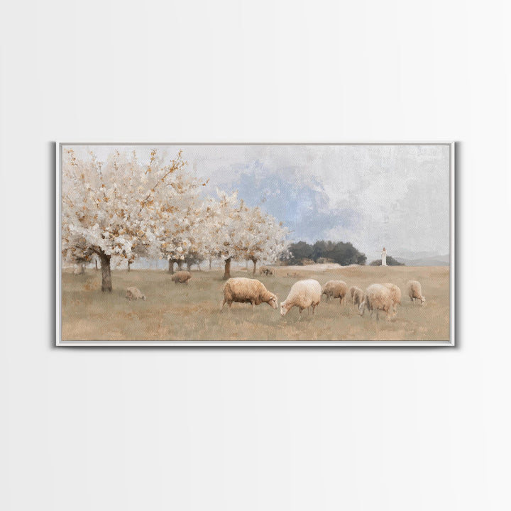 Pastures Of Hope – Framed Canvas Print – Christian Art Canvas – Christian Wall Art – Christmas Art – Christian Decor – Jesus Painting