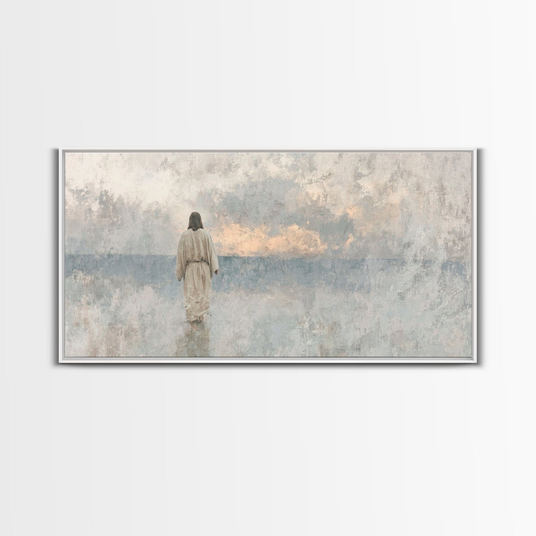 Dawn Of Mercy, Framed Canvas Print, Jesus Painting, Christian Wall Art, Christian Art Canvas, Subtle Christian Art, Christmas Art Prints